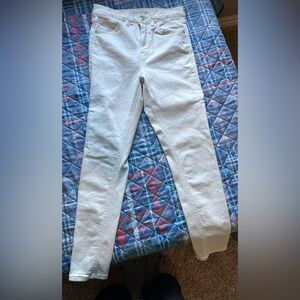 Topshop Jamie White Denim high rise skinny jeans size 28